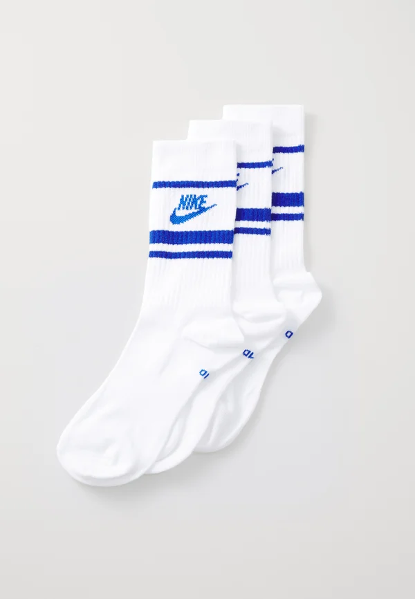 EVERYDAY ESSENTIAL CREW STRIPES UNISEX 3 PACK - Socks - white/game royal