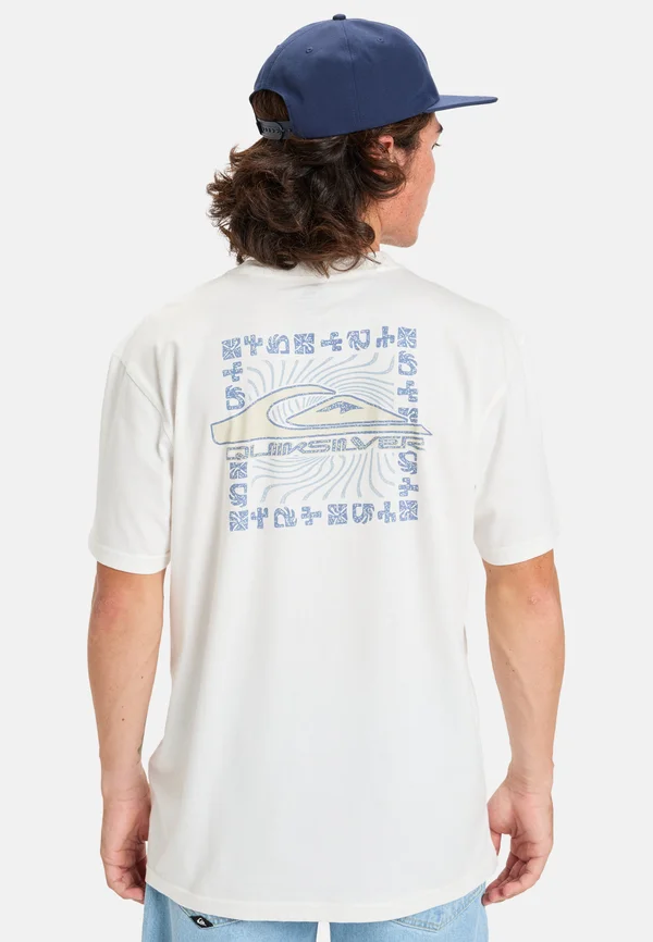 EVO BORDER LINES - Print T-shirt - snow white