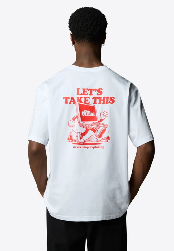 EXPLORE  - Print T-shirt - tnf white juicy red