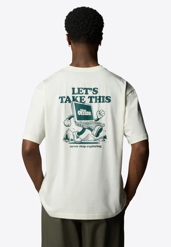 EXPLORE  - Print T-shirt - white dune deep nori