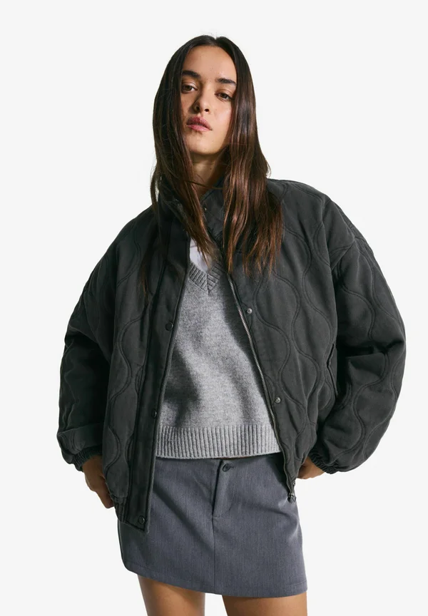 FADED-EFFECT - Bomber Jacket - blue/grey