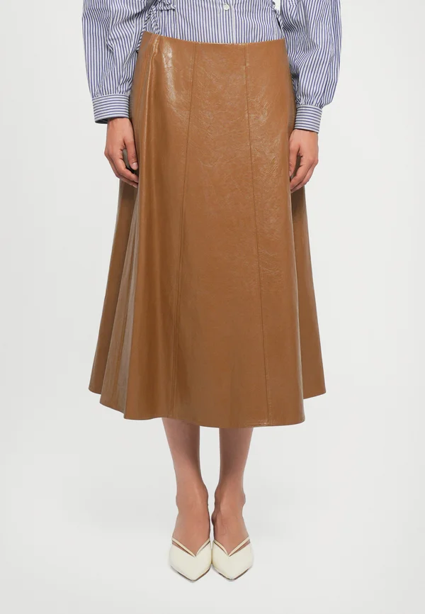 FALANGE - A-line skirt - cuoio