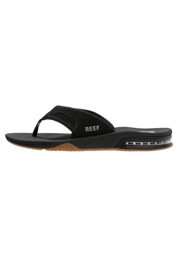 FANNING - T-bar sandals - black/silver