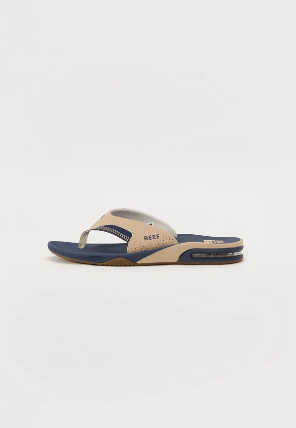FANNING - T-bar sandals - tan/navy/tan