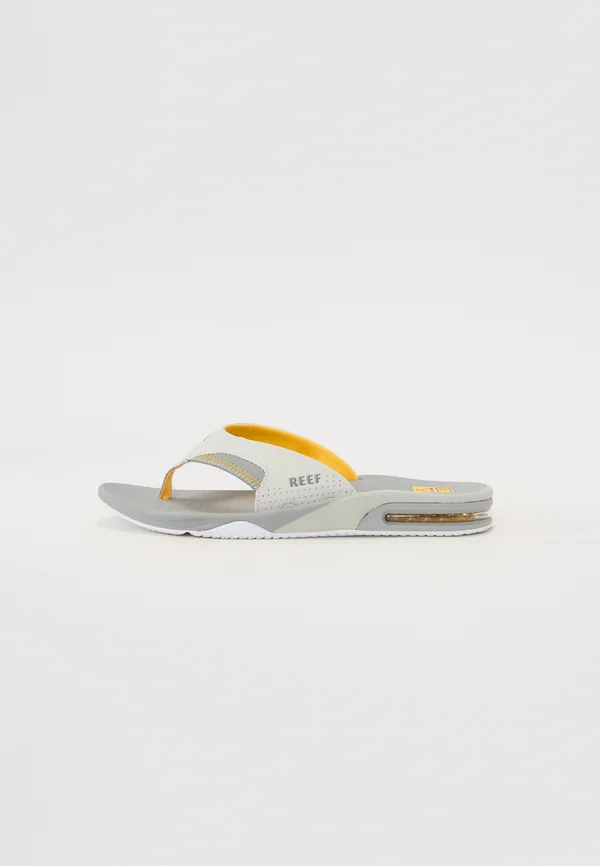 FANNING - T-bar sandals - yellow/grey