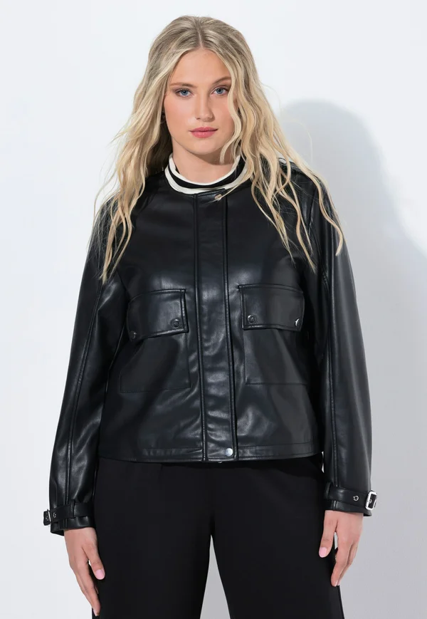 Faux leather jacket - black