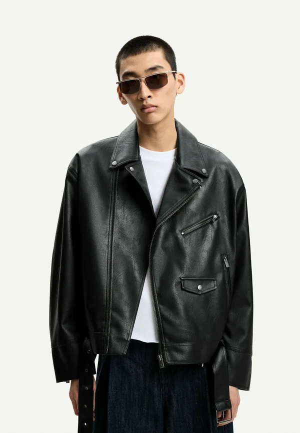 Faux leather jacket - black