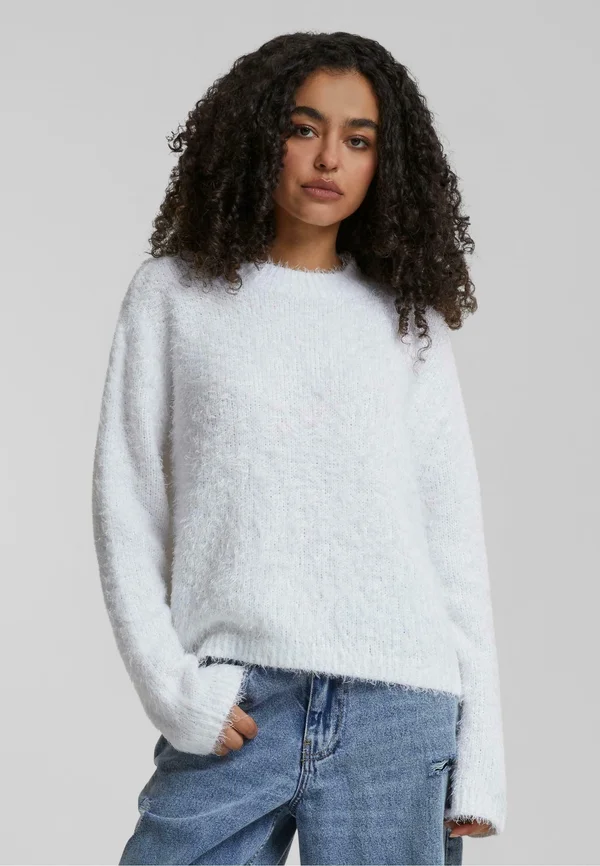 FEATHER MOCK NECK  - Jumper - white