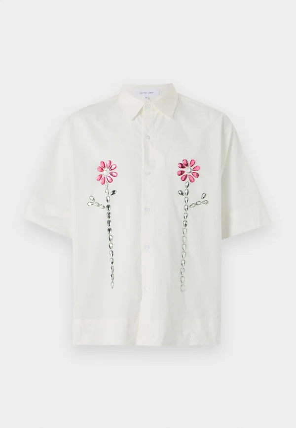 FIELD GEM BOXY UNISEX - Button-down blouse - ivory