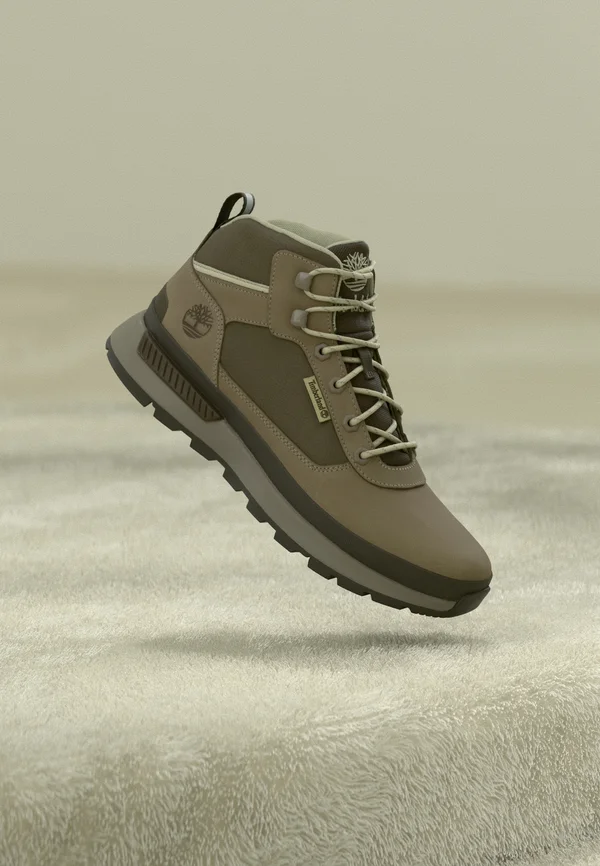 FIELD TREKKER - High-top trainers - mid grey/dark brown