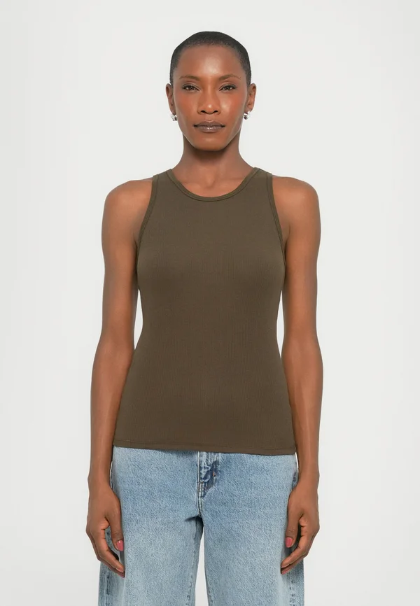 FINE TANK - Top - dark khaki