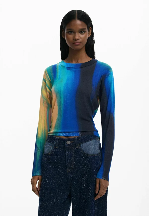 FINE VERTICALLY GRADIENT SWEATER - Jumper - blue