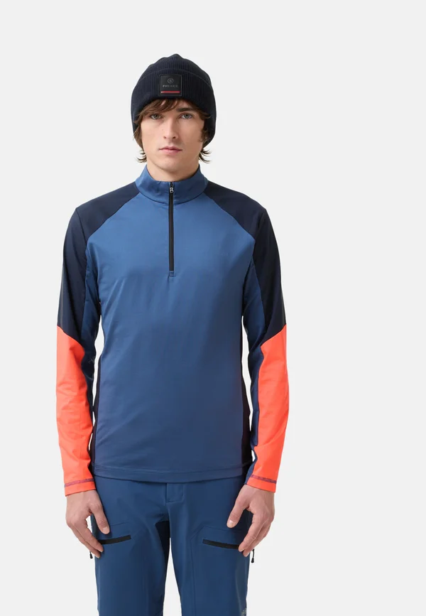 FIRST LAYER BERKAN - Long sleeved top - blau neon-orange