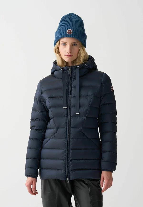 FITTED WITH HOOD - Down jacket - Dark Blue