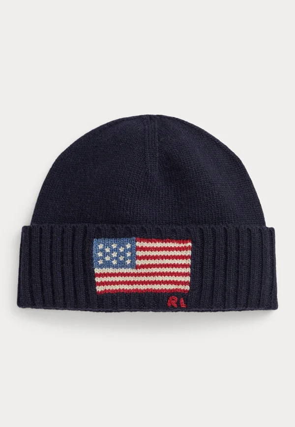 FLAG-INTARSIA WOOL-BLEND BEANIE - Beanie - collection navy