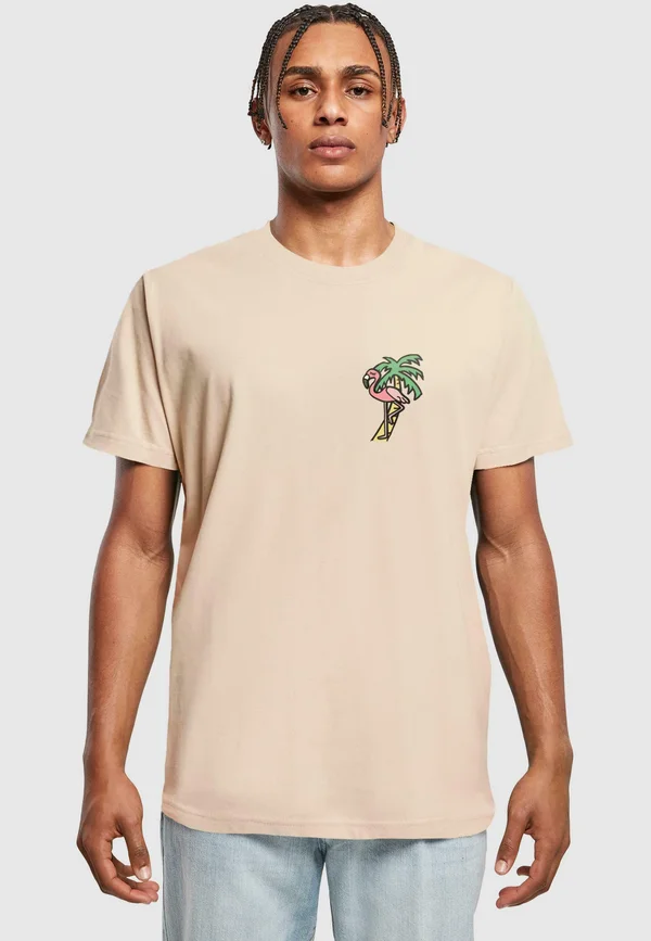FLAMINGO TEE - Print T-shirt - sand