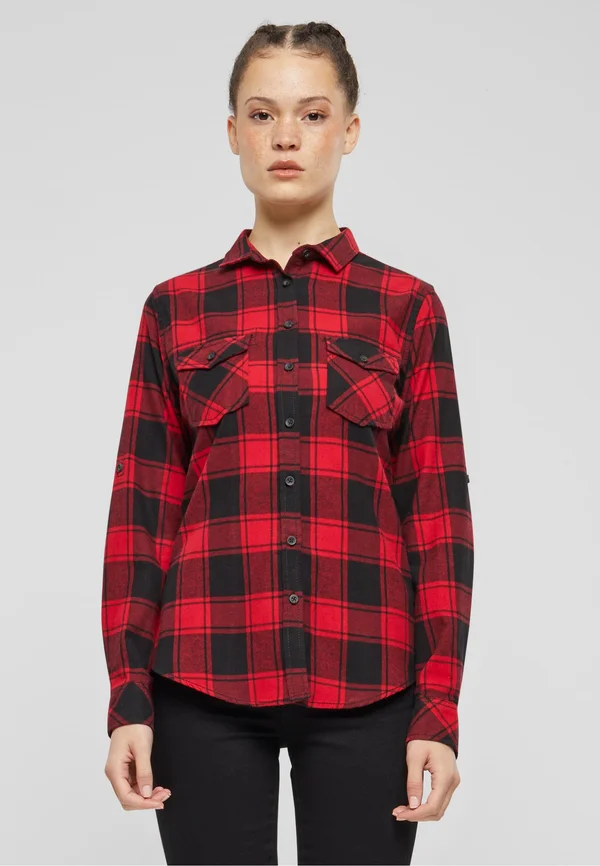 FLANELL - Button-down blouse - red black
