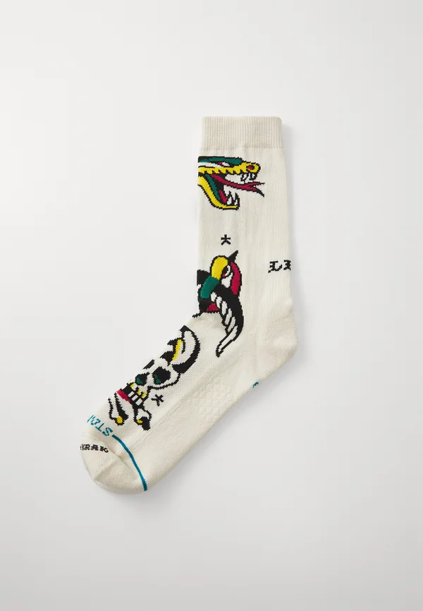 FLASH CREW UNISEX - Socks - white/black/yellow
