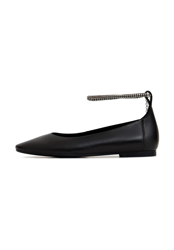 FLAT - Ankle cuff ballet pumps - black