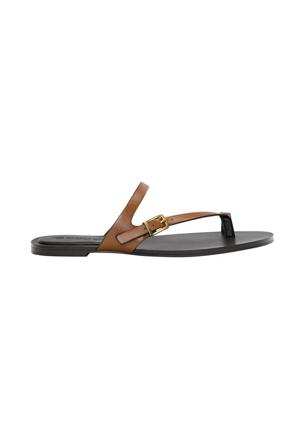 FLAT - T-bar sandals - brown
