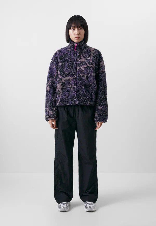 Fleece jacket - dark raisin/black