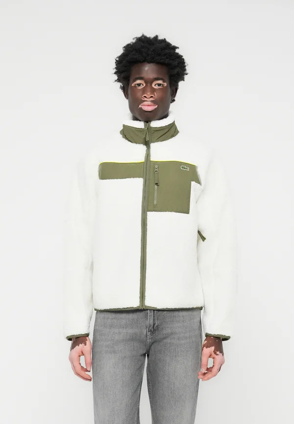Fleece jacket - flour/olive