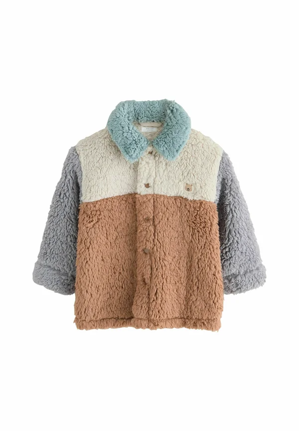 Fleece jacket - neutral tan scandi colorblock