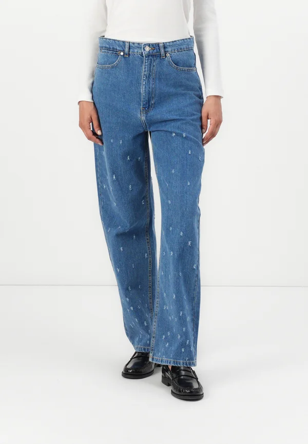 FLOSSY DISTRESSED  - Relaxed fit jeans - mid blue