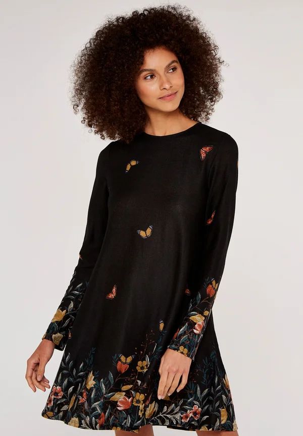 FLOWER PRINT SWING  - Day dress - black