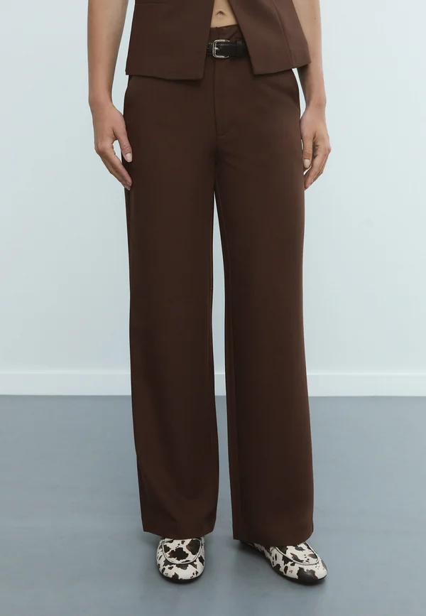 FLOWING  - Trousers - mottled brown