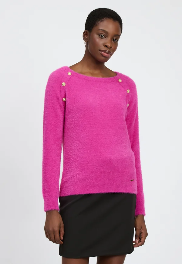 FLUFFY BEJEWELED - Jumper - fuchsia