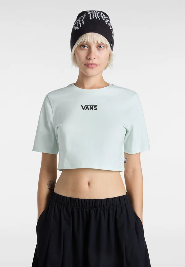 FLYING V CREW CROP II - Print T-shirt - hint of mint
