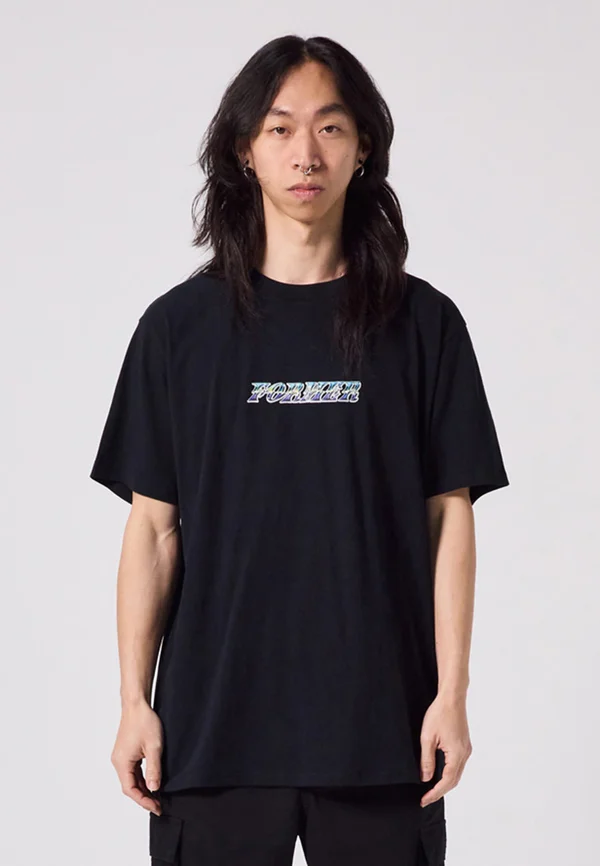 FOIL UNISEX - Print T-shirt - black