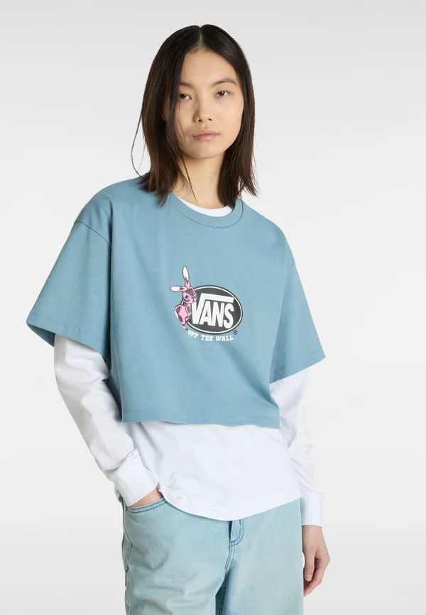 FOLLOW RELAXED FIT CROP - Print T-shirt - citadel