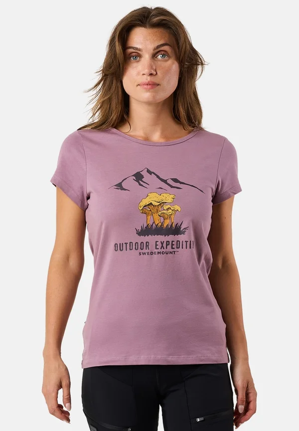 FOREST - Print T-shirt - dk. mauve chantarelle