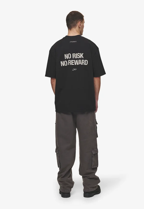FOX OVERSIZED TEE - Print T-shirt - washed black
