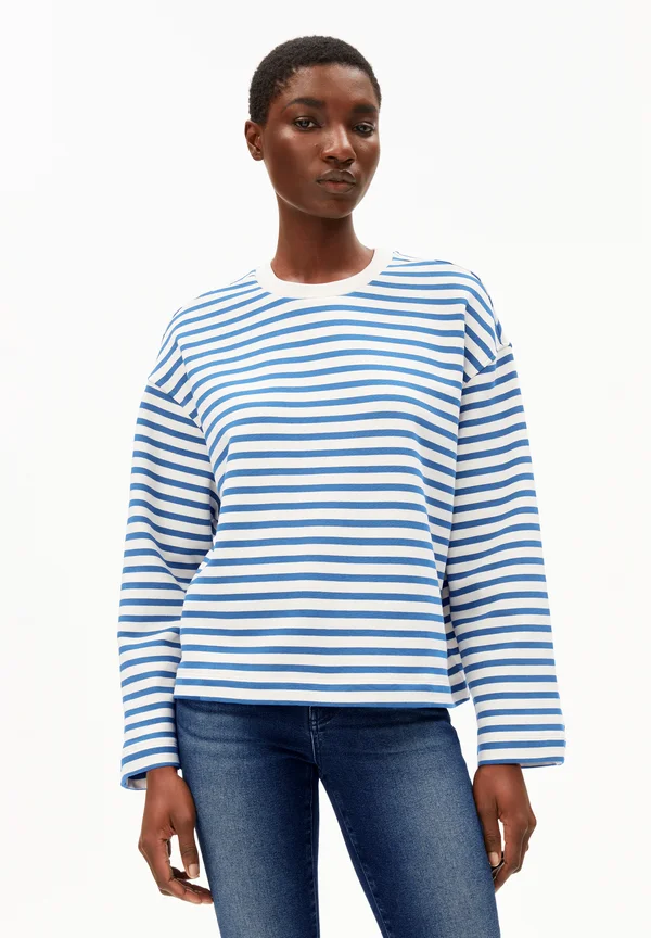 FRANKAA  STRIPE - Sweatshirt - undyed-dark morning
