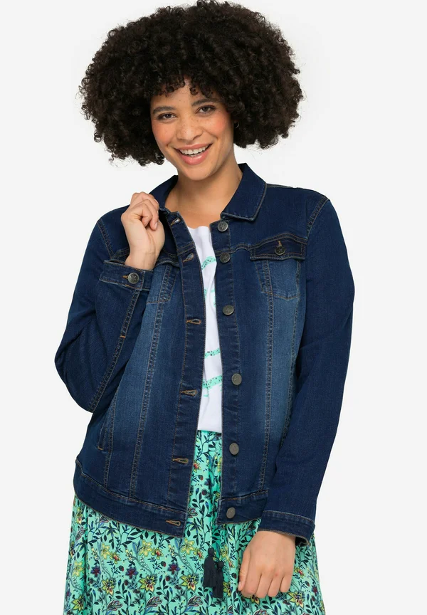 FRIEDA LANGARM - Denim jacket - blue stone