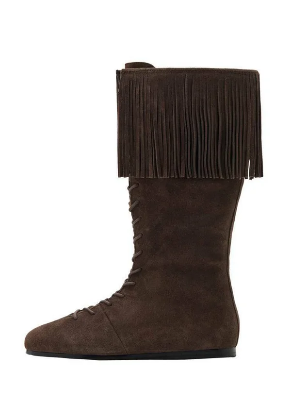 FRINGED - Cowboy/Biker boots - chocolate