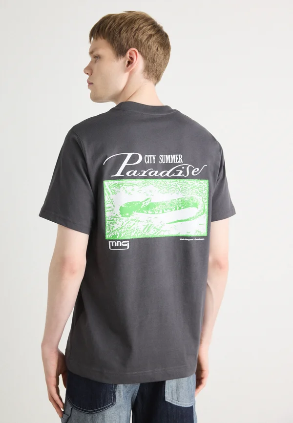 FRODE PARADISE TEE - Print T-shirt - black oyster