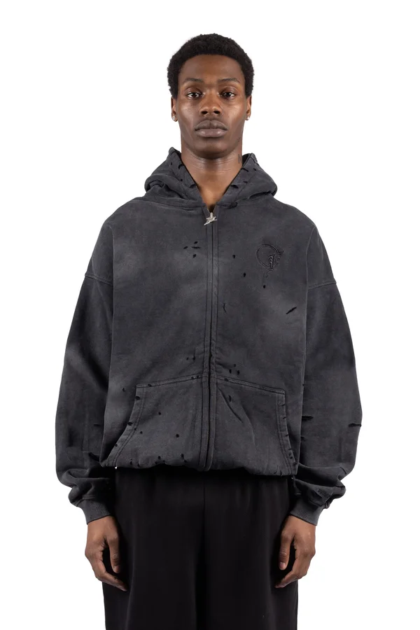 FRONTZIP - Zip-up sweatshirt - black