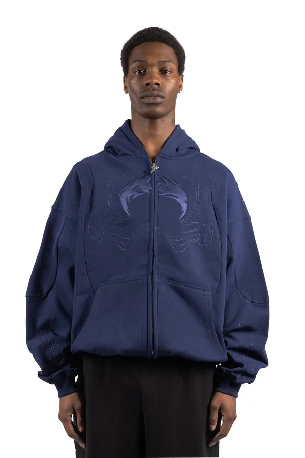 FRONTZIP - Zip-up sweatshirt - navy