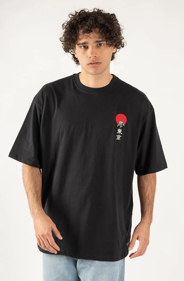 FUJI UNISEX - Print T-shirt - black