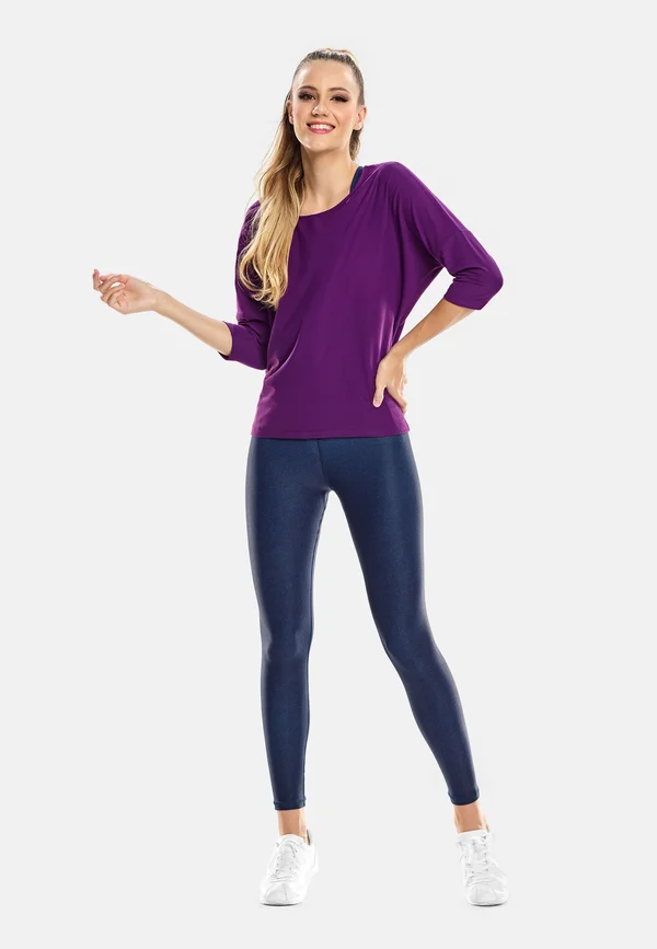 FUNCTIONAL LIGHT AND SOFT DT111LS - Long sleeved top - dark plum