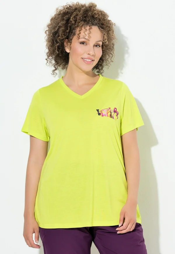 FUNKTIONS WILD, V-AUSSCHNITT, HALBARM - Print T-shirt - lime