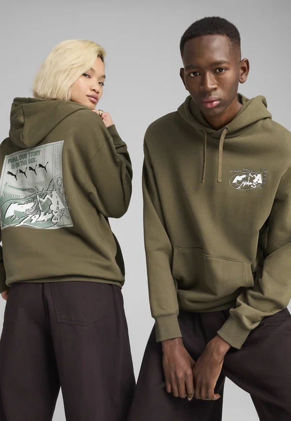 FUTURE .ARCHIVE RELAXED FIT MIT GRAFIK - Hoodie - loden green