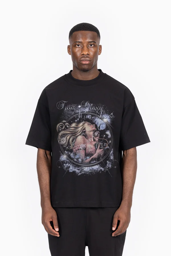 GALAXY WITH LOVE UNISEX - Print T-shirt - black