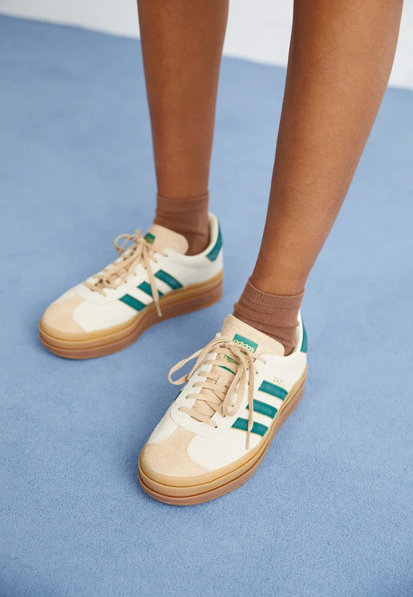 GAZELLE BOLD - Trainers - cream white/collegiate green/magic beige