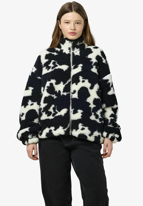 GEMUSTERTE - Fleece jacket - black