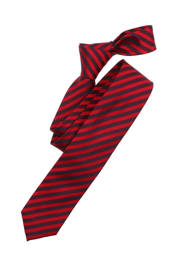 GESTREIFT - Tie - sattes rot